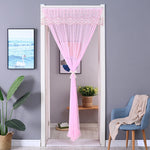 rideau porte anti moustiques dentelle polyester transparent classique ruban auto agrippant beige bleu violet