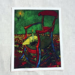 tissu coton lin hand dyed peinture huile van gogh rapide respirant craft scrapbooking patchwork
