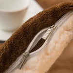couverture laine gris beige moderne douce anti boulochage portable hospitalière hiver voyage pique nique