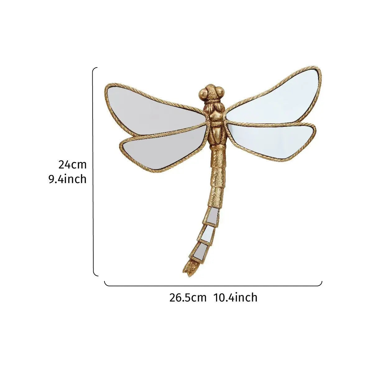 miroir papillon doré libellule artisanal crochet dentelé décoration murale decor espejo