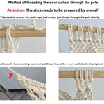 rideau macramé boho chic beige clair franges décoration murale chambre salon