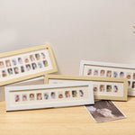 cadres photo standing rectangulaires blancs beiges minimalistes modernes transparents décoration maison portraits