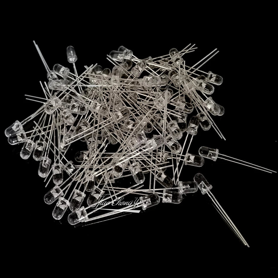 Diodes led 50pcs 3mm 5mm transparentes rouges jaunes clignotantes modernes