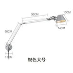 lampe murale articulée moderne bras réglable noir argenté led clip fixe chambre