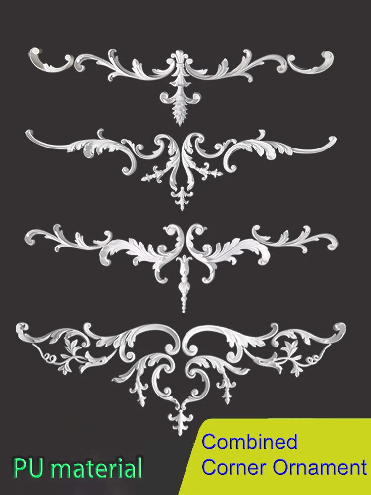 corniche d'angle ornements floraux blanc classique adhésif décoration muraleintage fixations plastique