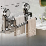 porte serviettes mural gris métallisé ventouse moderne salle bain cuisine douche
