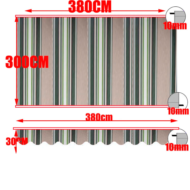 bannière d'étendage rayée moderne imperméable protection balcon jardin bleu marine rouge vert