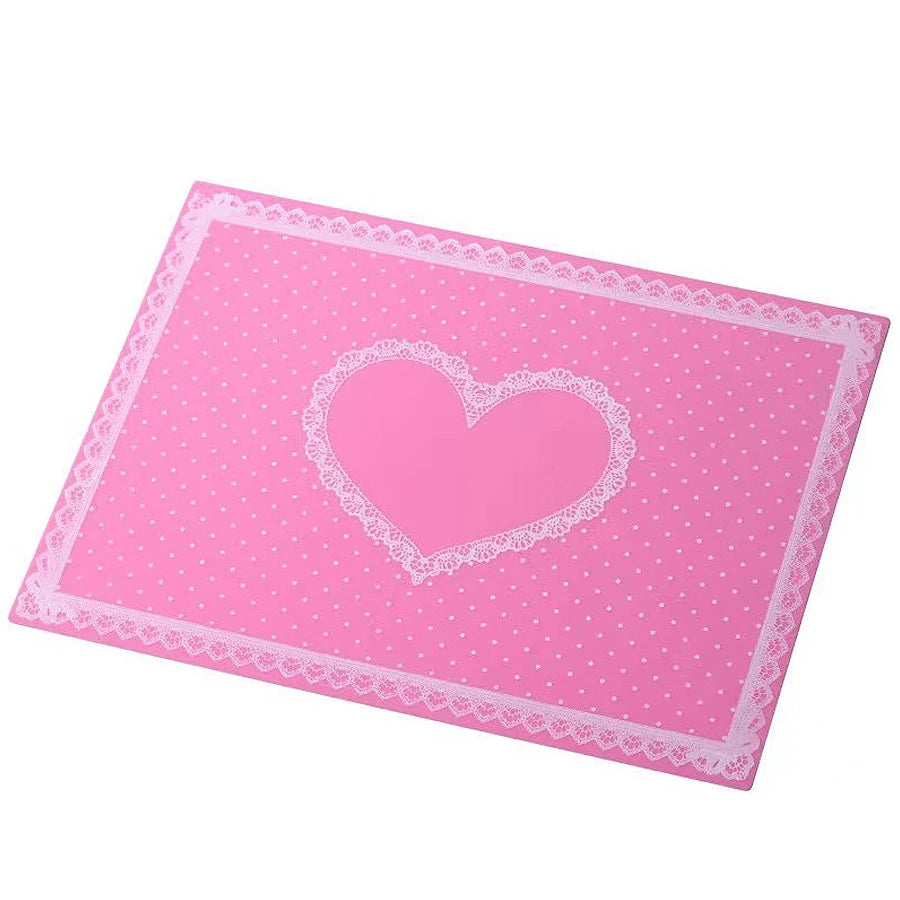 tapis poignet silicone nail art pois cœur dentelle rose noir violet magenta