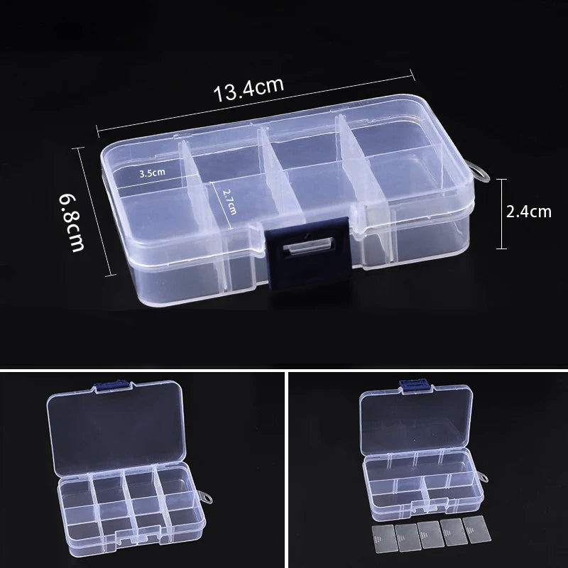 boîtes rangement transparentes modulaires grilles détachables organisation pratique bijoux outils écologiques plastique pp respectueux