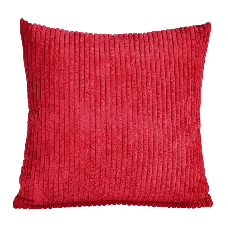 housse coussin carré peluche rayées moderne blanc bleu rouge vert gris rose