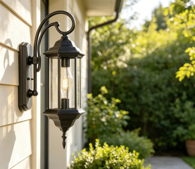 lampe murale classique transparente noir éclairage extérieur ip65
