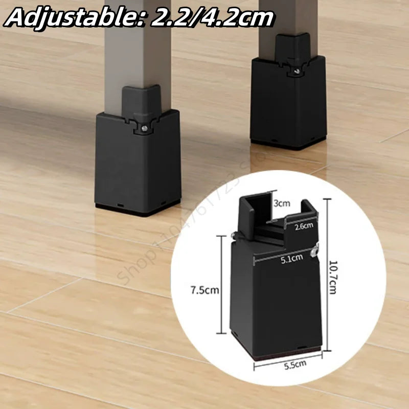 pieds meubles marron noir vis plastique moderne fixation antidérapants rechargeables