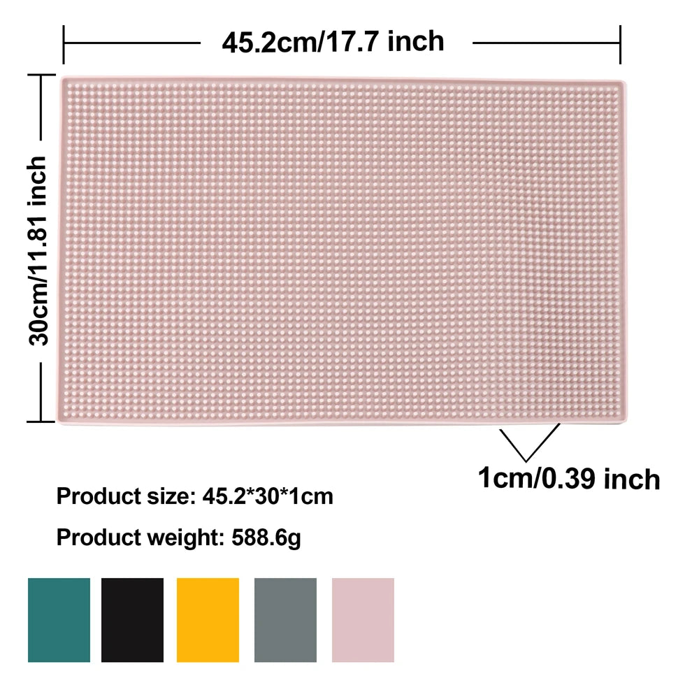 tapis bar silicone perforé moderne noir gris rose blanc perforations respectueux environnement