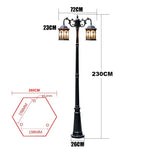 Lampadaire élégant classique or noir extérieur led ip65 certifié ccc