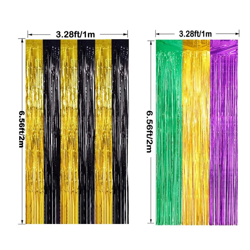 décoration murale rideau franges brillantes couleurs unies fête anniversaire mariage célébration arc ciel carnaval