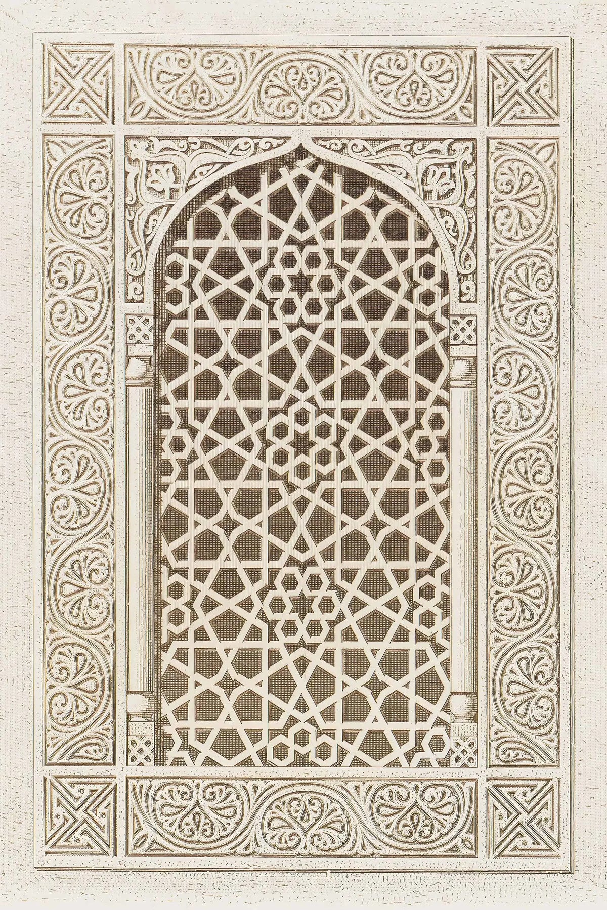 toile art islamique mosquée motif géométrique décoration murale salon oriental cadre bois
