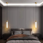 lampe suspendue moderne blanche dorée minimaliste salon chambre éclairage deux sources lumineuses