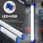 lampe led rechargeable clips magnétiques blanc bleu moderne pratique éclairage extérieur nuit campingurgence