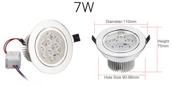 Spot LED argenté intensité variable 3W 4W 7W transformateur modernes clips