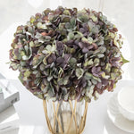 bouquet artificiel hortensia soie blanc vert marron rose beige vases transparents classique moderneintérieurDecorationFleursArtificielles