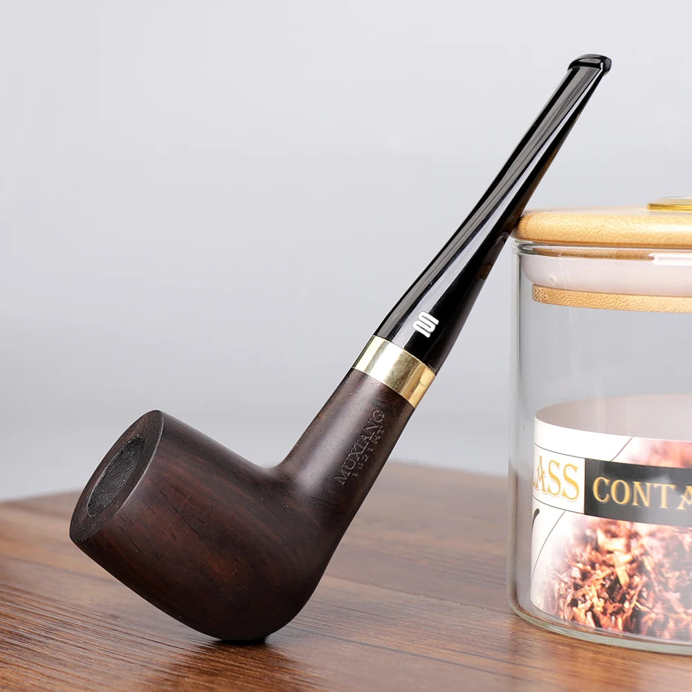 pipe bois anneau doré accessoires écraseur cure pipe tamis allume feu bocal feuilles boîte