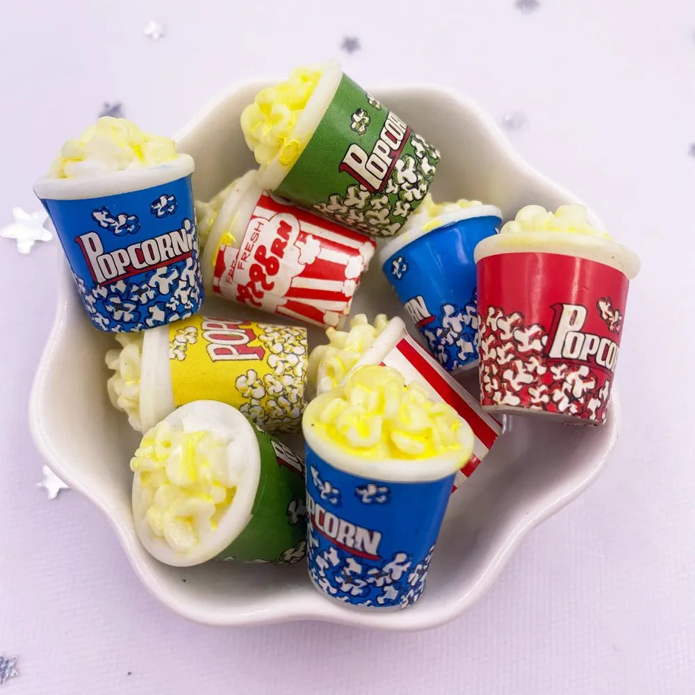 miniatures popcorn gobelets résine rouge bleu vert jaune blanc texturées films