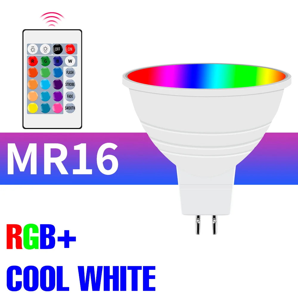ampoule led e27 gu10 e14 rgb 15 couleurs réglables télécommande smart moderne blanc opacité