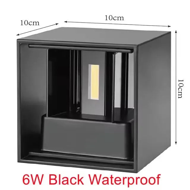 lampe murale led moderne étanche ip65 6w 12w noir blanc verre borosilicate