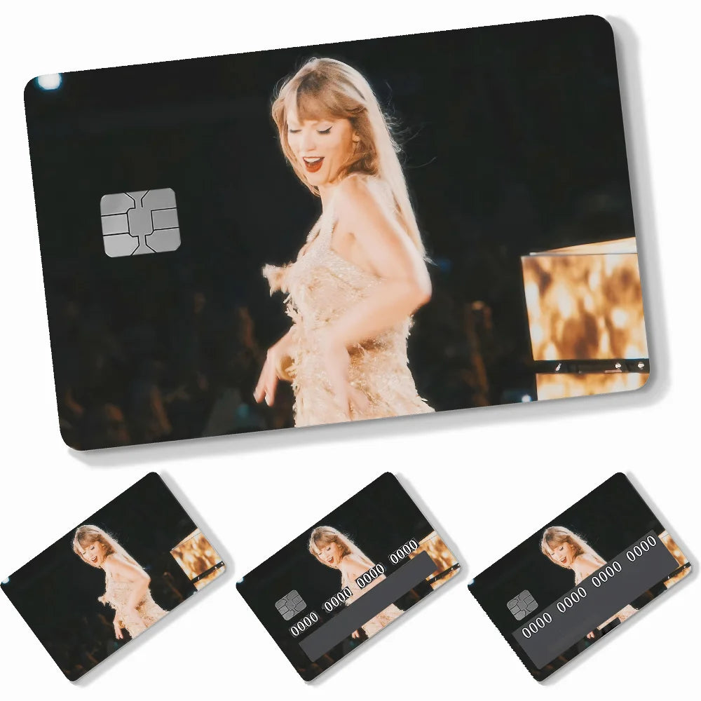 autocollants adhésifs cartes bancaires personnalisées danseur scène espoir bleu clair moderne amovibles