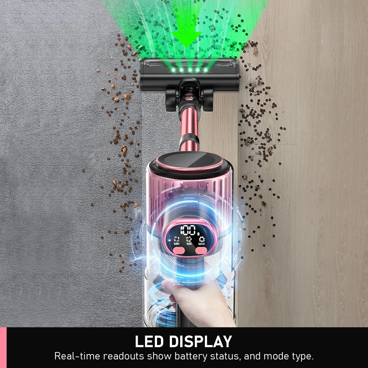 aspirateur sans fil rechargeable 45 minutes modes aspiration brosse multifonctionnelle tapis animaux