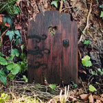 décoration extérieure jardin miniature porte bois vieilli féerique aspect champêtre 10cm