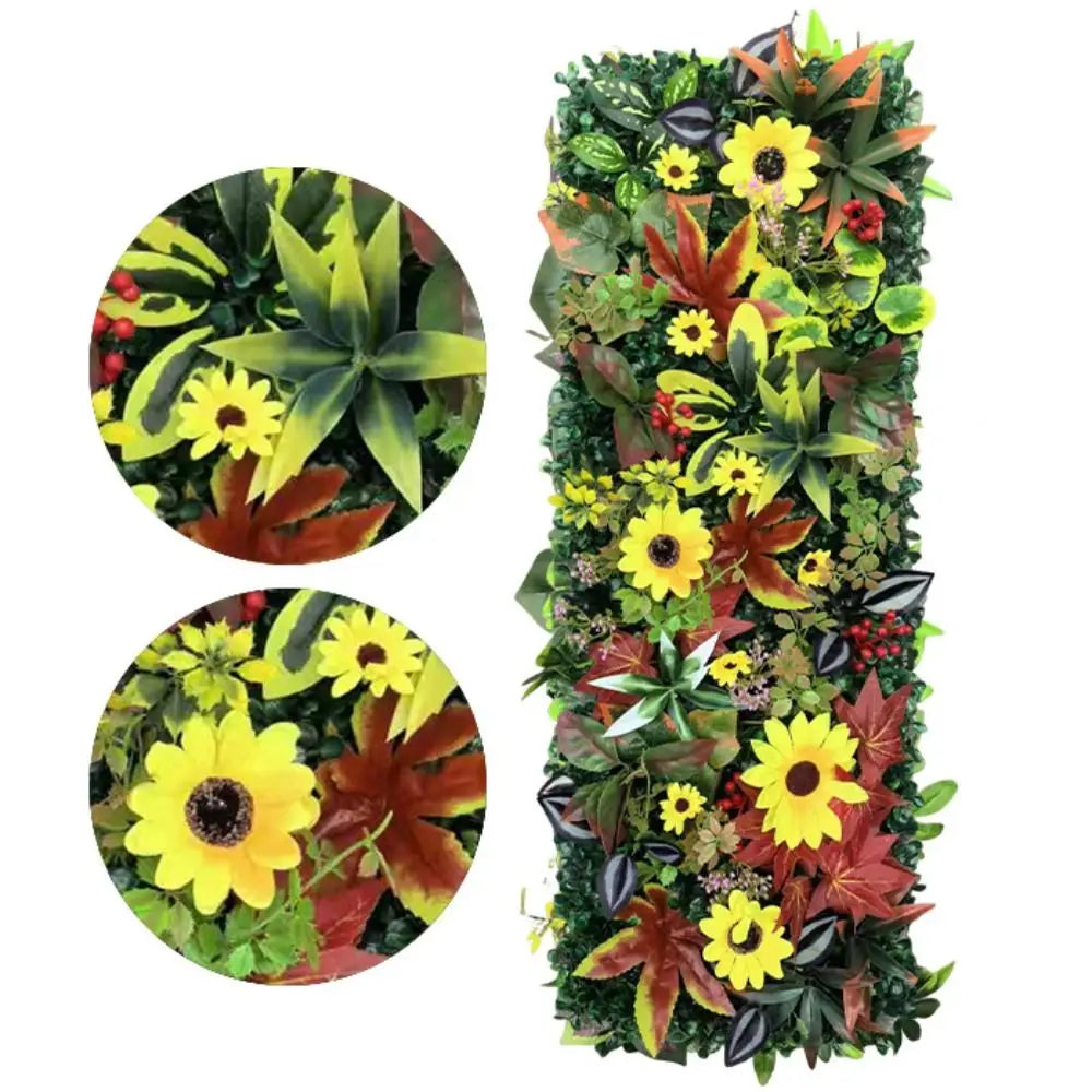 décoration murale plante artificielle feuilles fleurs moderne verte jaune rouge blancintérieur