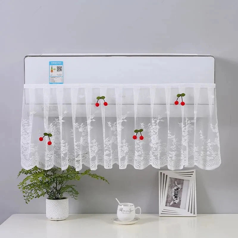 rideau climatisation blanc dentelle motifs floraux translucide classique anti poussière decoration maison