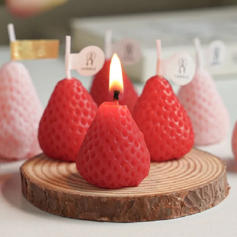 bougies parfumées fraises rose rouge aromathérapie décoration maison créative box cadeau