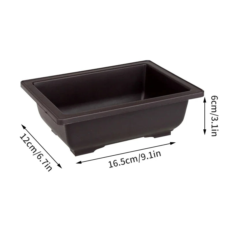 pot plante intérieur moderne noir rectangulaire support grille drainage succulente