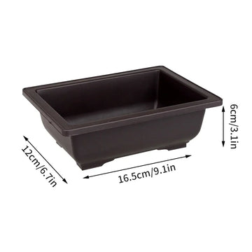 pot fleur moderne noir plastique rectangulaire plateau drainage plante intérieure jardin extérieur
