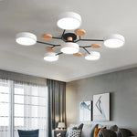 plafonnier led moderne gris bois clair suspension acrylique minimaliste 40w 3600lm 220v