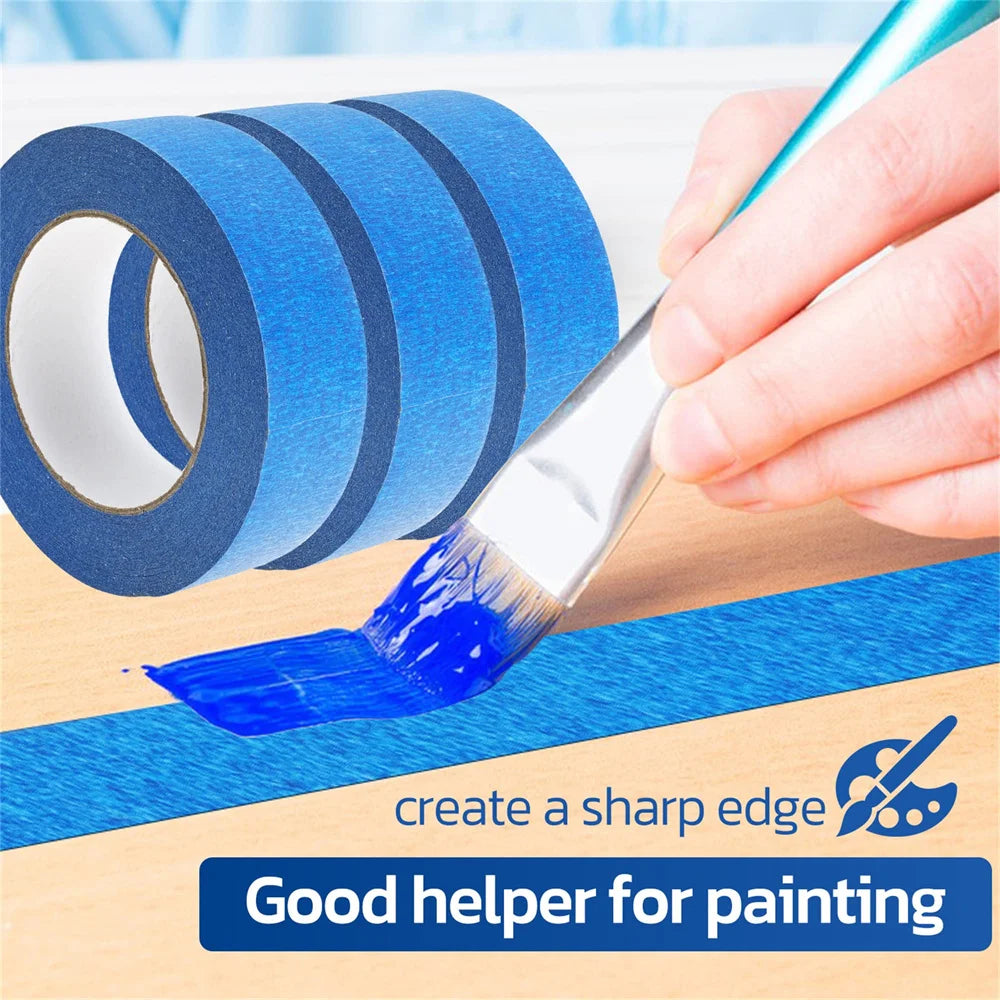 ruban peinture bleu rayures noires adhésif pratique peinture décoration bricolage 1.2cm 1.5cm 2cm 2.5cm