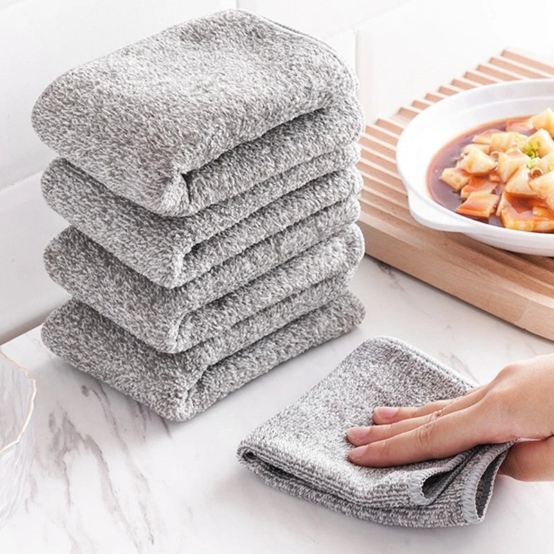 serviettes cuisine gris microfibre sèchage rapide lavable machine 20x20cm 25x25cm 30x30cm modernes utilitaires