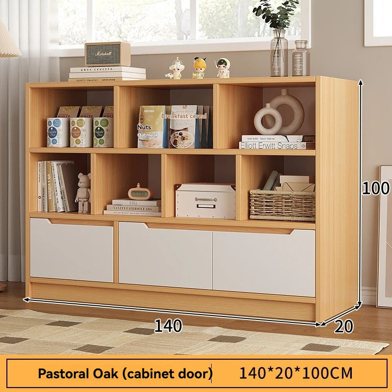 meuble rangement bois naturel blanc moderne buffet grande capacité multifonctionnel salon maison