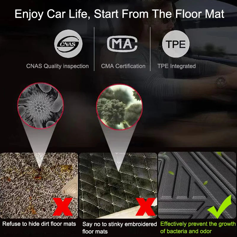 tapis sol voiture noir rayures diagonales moderne clips anti poussière waterproof
