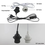 support lampe interrupteur 303 e27 câble 1.8m moderne vis blanc noir