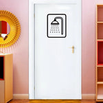 Autocollant mural avion pomme de douche noir détail
