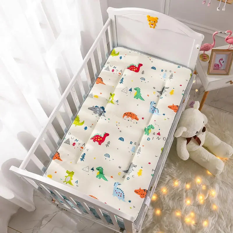 matelas bébé 120x60cm double faces motifs animaux doux rose blanc bleuclair