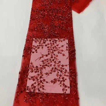 tissu dentelle sequins motifs floraux polyester translucide élégant noir blanc rose vert bleu marine