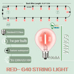 guirlande lumineuse led rouge sphères translucides moderne 10m 15m 20m