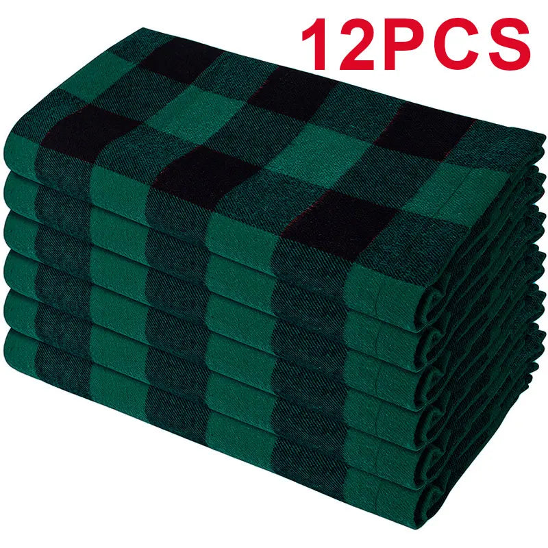 serviettes table orange blanches carreaux classiques pack 12 24 cm45cm