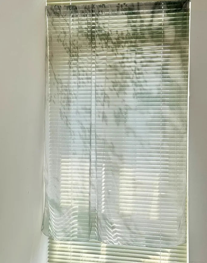 rideau moderne semi transparent feuilles vertes bleu clair blanc intérieur extérieur 100x140cm 100x170cm 150x170cm