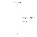 suspension lumineuse moderne transparente cristal ampoules led 200cm haute luminosité