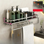 étagère murale moderne étagères aluminium noir serviettes bouteilles pots salle bain cuisine rangement gain